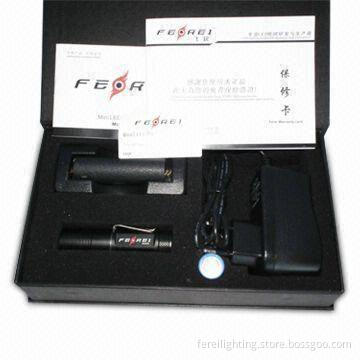 Mini Torch Light with Clip, One Hour Runtime and CREE Q5 LED, 21mm Head and Body Diameter